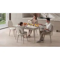 Xl Moebel Gmbh Set da sala da pranzo 6 sedie morbide, comode, moderne, confortevoli, beige