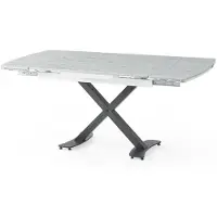 Xl Moebel Gmbh Tavolo da pranzo in marmo, confortevole, moderno, allungabile, beige, con rotelle