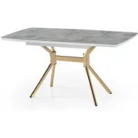 Xl Moebel Gmbh Tavolo da pranzo in marmo, comodo, moderno, allungabile, grigio e oro, spazioso