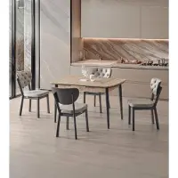 Xl Moebel Gmbh Set per sala da pranzo, 6 sedie, imbottite, comode, design moderno, colore grigio
