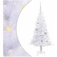 vidaXL Albero di Natale artificiale bianco 120 cm in PVC e acciaio
