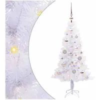 vidaXL Albero di Natale artificiale bianco 120 cm in PVC e acciaio
