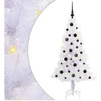 vidaXL Albero di Natale artificiale bianco 150 cm in PVC e acciaio
