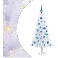 vidaXL Albero di Natale artificiale bianco 120 cm in PVC e acciaio