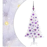 vidaXL Albero di Natale artificiale bianco 120 cm in PVC e acciaio