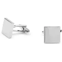 Suitable Gemelli Quadrati Lisci Silver Argento