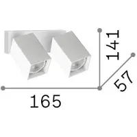 Ideal Lux Faretto da parete Dynamite Square, bianco, 16,5 cm, a 2 luci