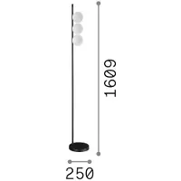 Ideal Lux Lampada da terra Binomio nera, 160 cm, metallo, a 3 luci