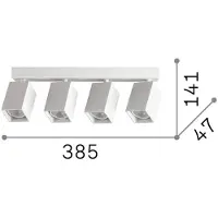 Ideal Lux Faretto da soffitto Dynamite Square in ottone 38 cm a 4 luci