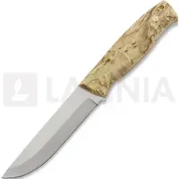 Brisa Coltello Trooper 115, scandi, stabilized curly birch, bushcaft sheath