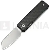 CIVIVI Kukei, Black G-10 with Twill CF Overlay, Satin