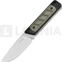 Kizer Cutlery Smolt 1063A6 Satin 14C28N, Black G10 Green Micarta, coltello fisso, Jonathan Styles design