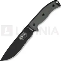 ESEE Model 6 Serrated 6S coltello da sopravvivenza con fodero marrone + gancio per cintura