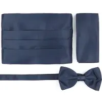 Suitable Set Fascia Papillon Pochette Navy Blu Blu scuro