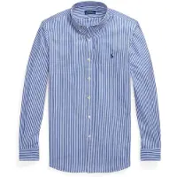 Ralph Lauren per uomo. 710928254008 Camicia in popeline elasticizzato blu slim fit (L), Casual, Cotone, Classico, Manica lunga