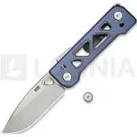 We Knife Tyro, Blue Titanium, Stonewash
