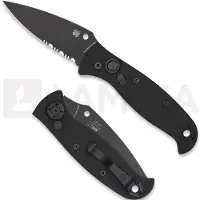 Spyderco Coltello pieghevole Autonomy 2, nero, dentatura lama