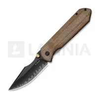 Kizer Cutlery Coltello pieghevole Harpoon Fold Laminate, Gray Titanium & Brown Norxplex UltreX