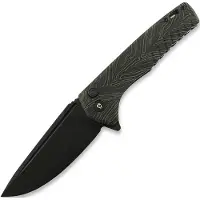 Tekto Knives Coltello pieghevole F3 Charlie Button Lock G10 Damascus