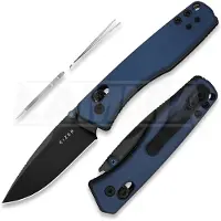 Kizer Cutlery Coltello pieghevole Aegis AEB-L, Blue Aluminum, Black DLC