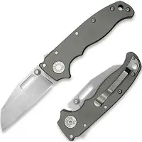 Demko Knives Coltello pieghevole AD 20.5 Smooth Titanium 20CV, Shark Foot