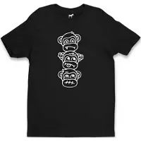 Audacious Concept T-shirt Three Wise Monkeys S, nero