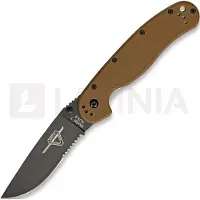 Ontario Coltello pieghevole RAT-1, marrone/nero, dentatura lama