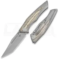 Bestech Coltello pieghevole Togatta - Blastwash - Titanium, Canvas Micarta, verde