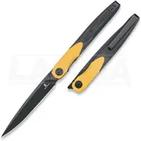 Bestechman Coltello pieghevole Lanza - Blackwash - G10, giallo, nero