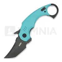 Kubey Coltello pieghevole Jaw Karambit - Tiffany Blue G10