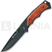 Smith & Wesson Coltello pieghevole Framelock, brown wood