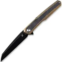 Kansept Knives Coltello pieghevole Arcus Framelock Golden Anodized Ti/Black Micarta