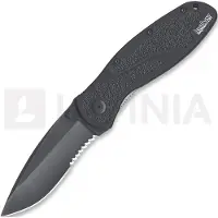 Kershaw Coltello pieghevole Blur Linerlock A/O Black, dentatura lama