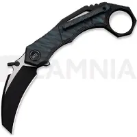 We Knife Coltello pieghevole Tayra, Tiger Stripe & Black Ti, Black SW & Satin