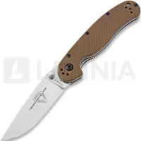 Ontario Coltello pieghevole RAT-2 D2, satin, marrone