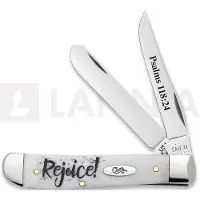 Case Cutlery Pocket knife Smooth Natural Bone Mini Trapper Rejoice