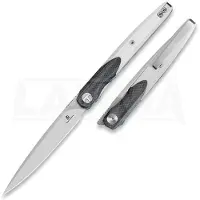 Bestechman Coltello pieghevole Lanza - Satin + Stonewash - G10, nero, bianco