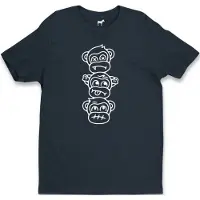 Audacious Concept T-shirt Three Wise Monkeys S, blu