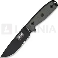ESEE Model 4, serrated, black/black, black plastic sheath, nylon sheath