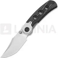 Kizer Cutlery Coltello pieghevole Pioneer Bowie, Black Micarta & Aluminum, Stonewash
