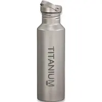 Vargo Titanium Drinking Bottle Borraccia (650 ml, grigio/nero)
