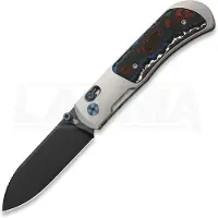 Kizer Cutlery Coltello pieghevole Tycho M390 Drop Point, Gray Ti & Fat Carbon, Black DLC