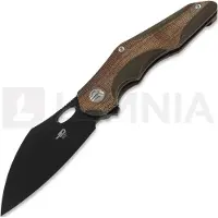 Bestech Coltello pieghevole Nogard - Blackwash - Natural Canvas Micarta, bronzed