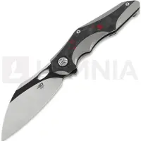 Bestech Coltello pieghevole Nogard - Blackwash + Satin - Black Red Marble CF, grigio