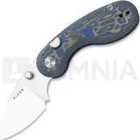 Kizer Cutlery Coltello pieghevole Microbe 14C28N, Blue Vortex Micarta, Stonewashed