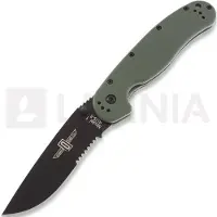 Ontario Coltello pieghevole RAT-1, verde/nero, dentatura lama