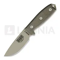 ESEE Model 3, desert tan, green plastic sheath