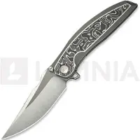 We Knife Quinseris, Gray Ti/Aluminum Foil CF, Satin/SW