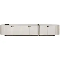 Xl Moebel Gmbh Mobile TV basso dalle linee minimaliste con eleganti dettagli in bronzo