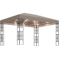 Syfax Gazebo con Luci a Stringa LED 4x3 m Grigio Talpa